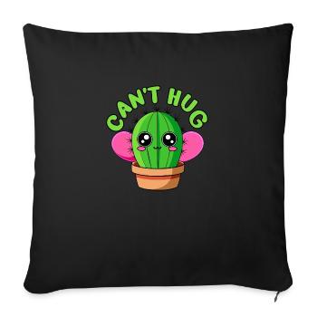 CACTUS. JE NE PEUX PAS FAIRE DE CÂLINS - Housse de coussin décorative 45 x 45 cm - noir - Devant