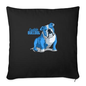 Dog Bulldog Animals Puppy Cute Dog Watercolor Art - Sofa pillowcase 17,3'' x 17,3'' (45 x 45 cm) - black - Front