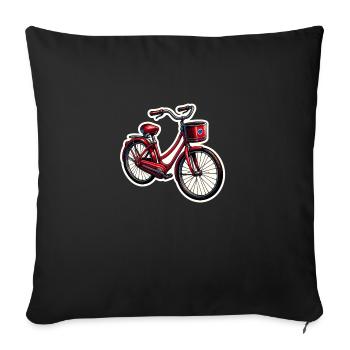 Vélo rouge - Housse de coussin décorative 45 x 45 cm - noir - Devant