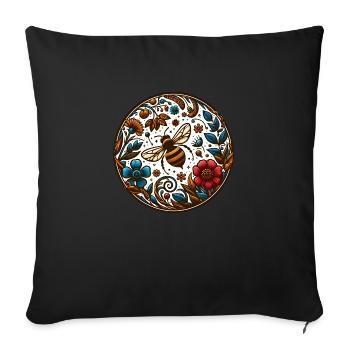 Bee Happiness - Sofa pillowcase 17,3'' x 17,3'' (45 x 45 cm) - black - Front