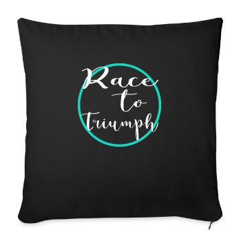 horse racing thrilling experiences present - Sofa pillowcase 17,3'' x 17,3'' (45 x 45 cm) - black - Front
