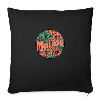 Malibu Surfy Psychedelic Groovy Design - Sofa pillowcase 17,3'' x 17,3'' (45 x 45 cm) - black - Front