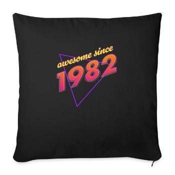 Rétro - Awesome since 1982 - Housse de coussin décorative 45 x 45 cm - noir - Devant