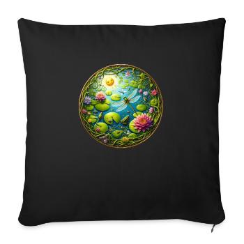 La vie du lac - Housse de coussin décorative 45 x 45 cm - noir - Devant
