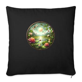 Lake of Dreams - Sofa pillowcase 17,3'' x 17,3'' (45 x 45 cm) - black - Front