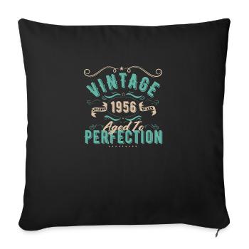 Vintage 1956 - 1956 Birthday Gift - Sofa pillowcase 17,3'' x 17,3'' (45 x 45 cm) - black - Front