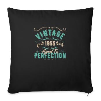 Vintage 1955 - 1955 Birthday Gift - Sofa pillowcase 17,3'' x 17,3'' (45 x 45 cm) - black - Front