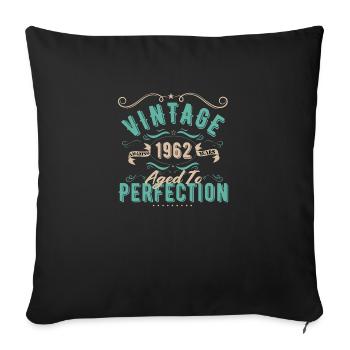 Vintage 1962 - 1962 Birthday Gift - Sofa pillowcase 17,3'' x 17,3'' (45 x 45 cm) - black - Front