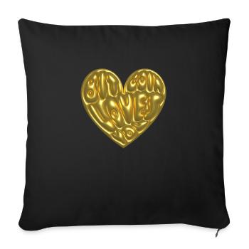 Bitcoin vous aime - Housse de coussin décorative 45 x 45 cm - noir - Devant