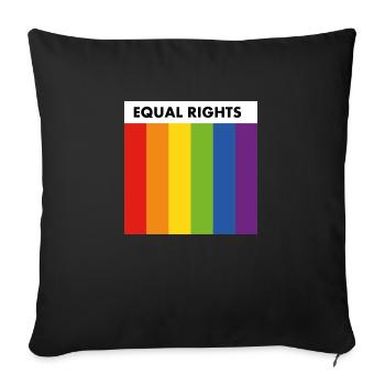 Drapeau de la fierté pour l’égalité des droits - Housse de coussin décorative 45 x 45 cm - noir - Devant