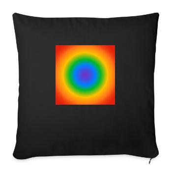 Rainbow Circle Gradient Colors Pride Merch - Sofa pillowcase 17,3'' x 17,3'' (45 x 45 cm) - black - Front
