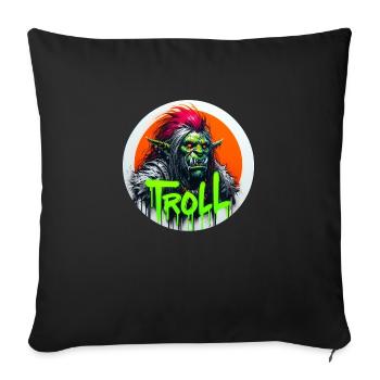 Troll - Sofa pillowcase 17,3'' x 17,3'' (45 x 45 cm) - black - Front
