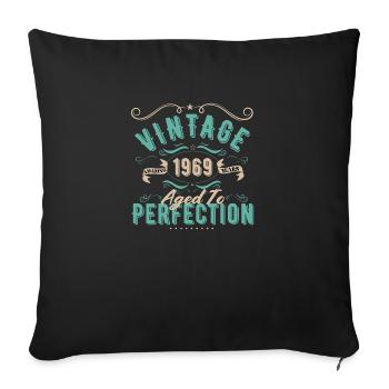 Vintage 1969-Cadeau d’Anniversaire 1969 - Housse de coussin décorative 45 x 45 cm - noir - Devant