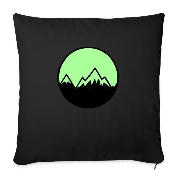 Mountains - Sofa pillowcase 17,3'' x 17,3'' (45 x 45 cm) - black - Front