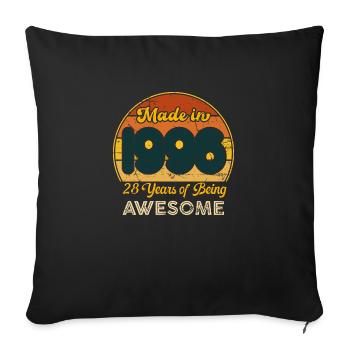 Born in 1996 - Vintage 1996 Retro Birthday - Sofa pillowcase 17,3'' x 17,3'' (45 x 45 cm) - black - Front