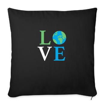 Love Earth - Sofa pillowcase 17,3'' x 17,3'' (45 x 45 cm) - black - Front