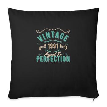 Vintage 1991 - 1991 Birthday Gift - Sofa pillowcase 17,3'' x 17,3'' (45 x 45 cm) - black - Front