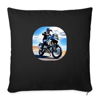 Motorrad unter blauem Himmel - Sofakissenbezug 45 x 45 cm - Schwarz - Vorne
