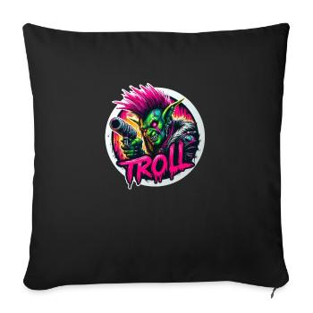 Punk troll - Housse de coussin décorative 45 x 45 cm - noir - Devant