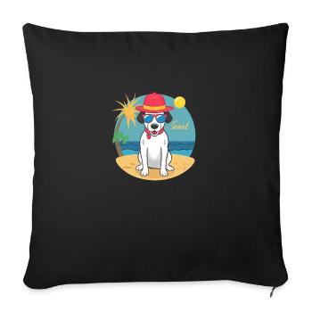 chien ete - Housse de coussin décorative 45 x 45 cm - noir - Devant