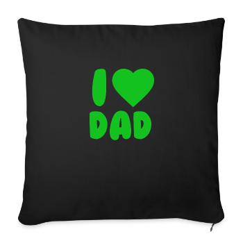 J’AIME PAPA Vert - Housse de coussin décorative 45 x 45 cm - noir - Devant