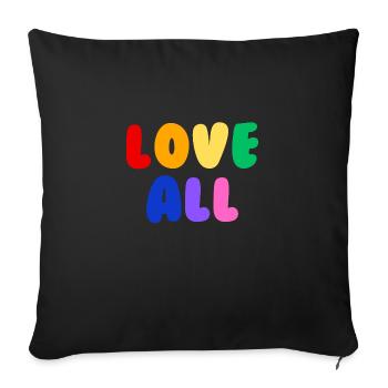 Amour à tous Pride - Housse de coussin décorative 45 x 45 cm - noir - Devant