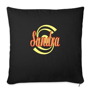 Sandra2 - Sofa pillowcase 17,3'' x 17,3'' (45 x 45 cm) - black - Front