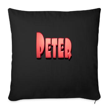 peter2 - Sofakissenbezug 45 x 45 cm - Schwarz - Vorne