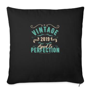 Vintage 2019-2019 Birthday Gift - Sofa pillowcase 17,3'' x 17,3'' (45 x 45 cm) - black - Front