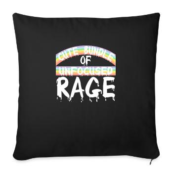 Funny Cute Bundle Of Unfocused Rage Rainbow Goth - Sofa pillowcase 17,3'' x 17,3'' (45 x 45 cm) - black - Front