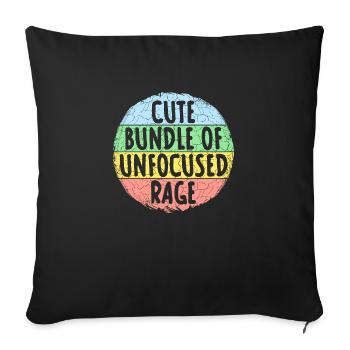 Funny Cute Bundle Of Unfocused Rage Rainbow Goth - Sofa pillowcase 17,3'' x 17,3'' (45 x 45 cm) - black - Front