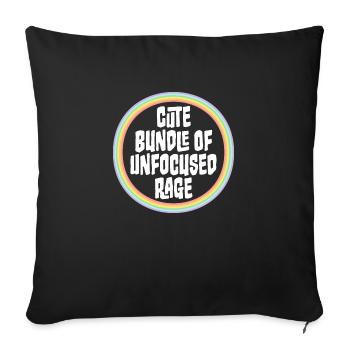 Funny Cute Bundle Of Unfocused Rage Rainbow Goth - Sofa pillowcase 17,3'' x 17,3'' (45 x 45 cm) - black - Front