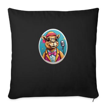 Funny Comic Camel - Sofa pillowcase 17,3'' x 17,3'' (45 x 45 cm) - black - Front