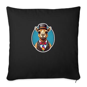 Funny Comic Camel - Sofa pillowcase 17,3'' x 17,3'' (45 x 45 cm) - black - Front