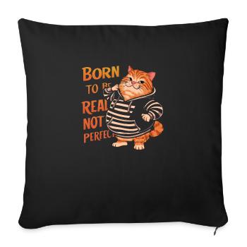 Cat, Beautiful, Stylish Cat, Colorful Art, Art, Cute - Sofa pillowcase 17,3'' x 17,3'' (45 x 45 cm) - black - Front