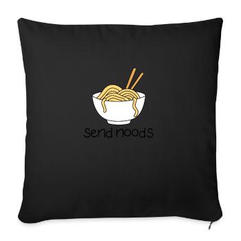 Citation de nouilles drôles Envoyer des nouilles ramen - Housse de coussin décorative 45 x 45 cm - noir - Devant