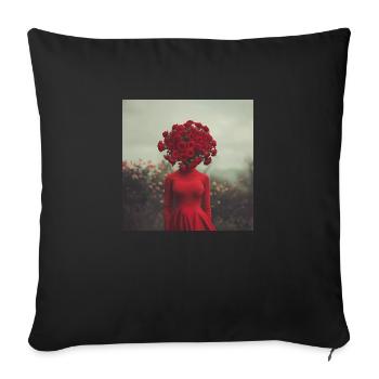 Roses - Housse de coussin décorative 45 x 45 cm - noir - Devant