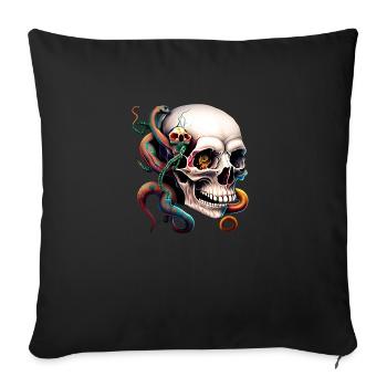 Transforming Humanity into Serpentine Vigilance!" - Sofa pillowcase 17,3'' x 17,3'' (45 x 45 cm) - black - Front