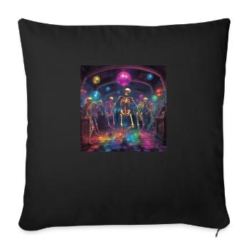 Skeleton Dance Lesson - Sofa pillowcase 17,3'' x 17,3'' (45 x 45 cm) - black - Front