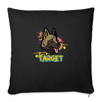 Hund - Fokus - Sofakissenbezug 45 x 45 cm - Schwarz - Vorne
