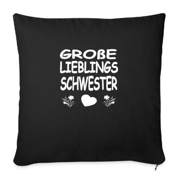 Schwester - Sofakissenbezug 45 x 45 cm - Schwarz - Vorne