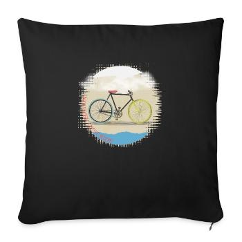 Kein Sprit, nur fahren - Fahrrad Radfahren Kunstdesign - Sofakissenbezug 45 x 45 cm - Schwarz - Vorne