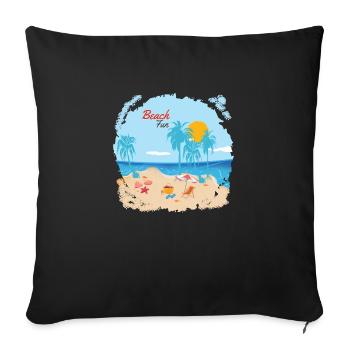 Beach Fun - Sofa pillowcase 17,3'' x 17,3'' (45 x 45 cm) - black - Front