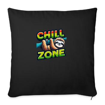 Un paresseux détendu suspendu à une branche - Housse de coussin décorative 45 x 45 cm - noir - Devant