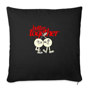 Better Together - Sofa pillowcase 17,3'' x 17,3'' (45 x 45 cm) - black - Front