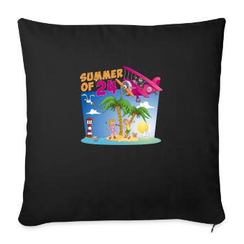 L’été coloré de 2024 - Housse de coussin décorative 45 x 45 cm - noir - Devant