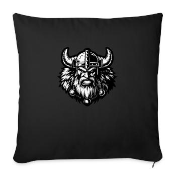 Mächtiger Wikingerkrieger Version 5 - Sofakissenbezug 45 x 45 cm - Schwarz - Vorne