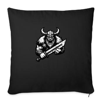 Mächtiger Wikingerkrieger Version 3 - Sofakissenbezug 45 x 45 cm - Schwarz - Vorne