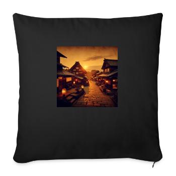 Japan Vintage Dusk - Sofa pillowcase 17,3'' x 17,3'' (45 x 45 cm) - black - Front
