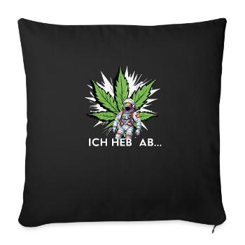 wie ein Astronaut - Sofakissenbezug 45 x 45 cm - Schwarz - Vorne